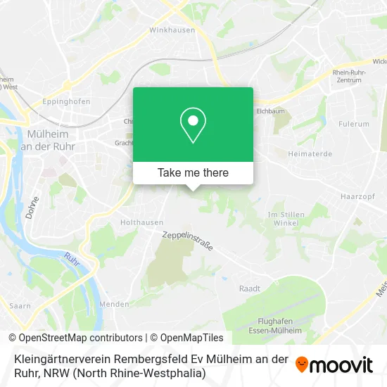 Карта Kleingärtnerverein Rembergsfeld Ev Mülheim an der Ruhr