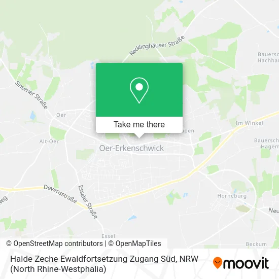 Halde Zeche Ewaldfortsetzung Zugang Süd map