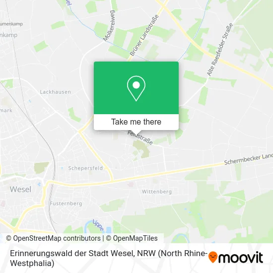 Карта Erinnerungswald der Stadt Wesel