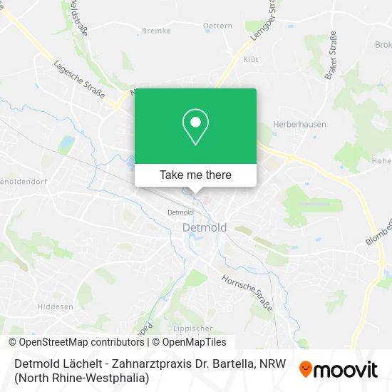 Карта Detmold Lächelt - Zahnarztpraxis Dr. Bartella