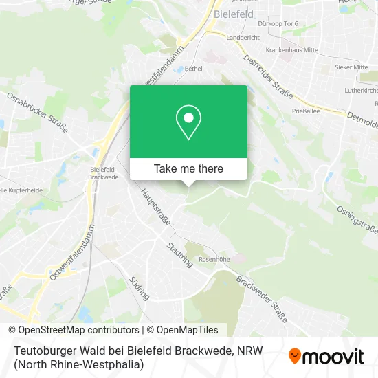 Карта Teutoburger Wald bei Bielefeld Brackwede