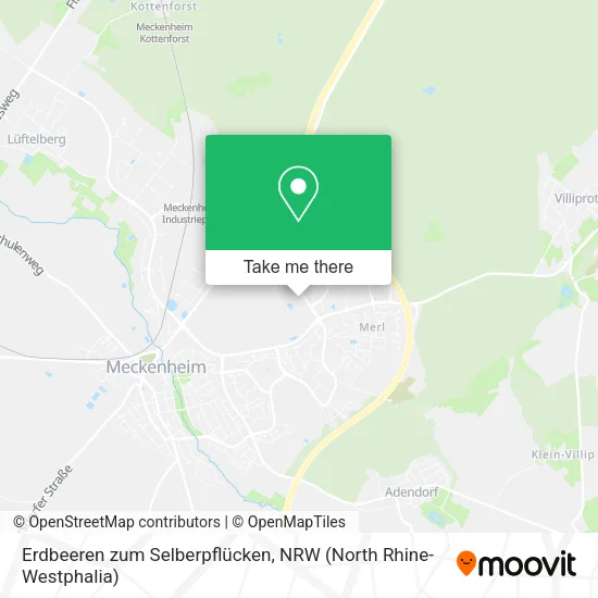 Карта Erdbeeren zum Selberpflücken