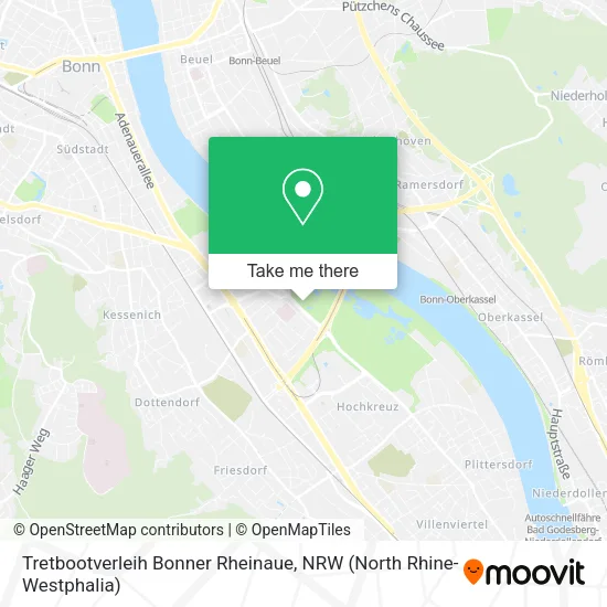 Карта Tretbootverleih Bonner Rheinaue