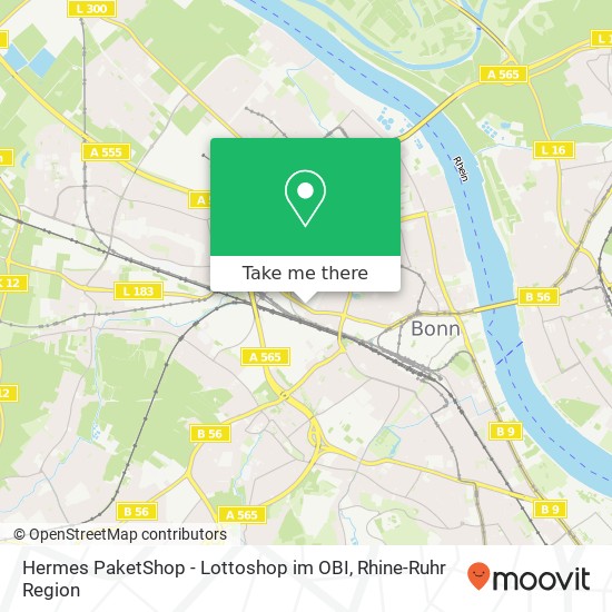 Hermes PaketShop - Lottoshop im OBI map