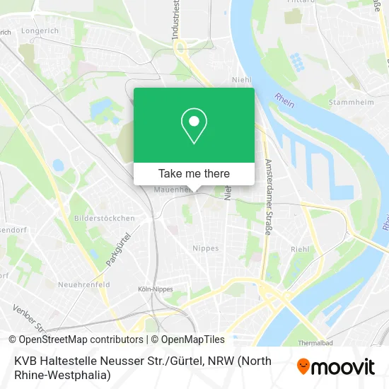 Карта KVB Haltestelle Neusser Str. / Gürtel