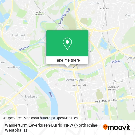 Карта Wasserturm Leverkusen-Bürrig