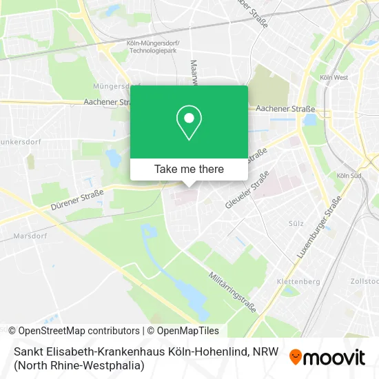 Карта Sankt Elisabeth-Krankenhaus Köln-Hohenlind