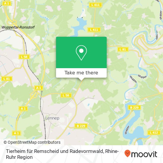 Tierheim für Remscheid und Radevormwald map