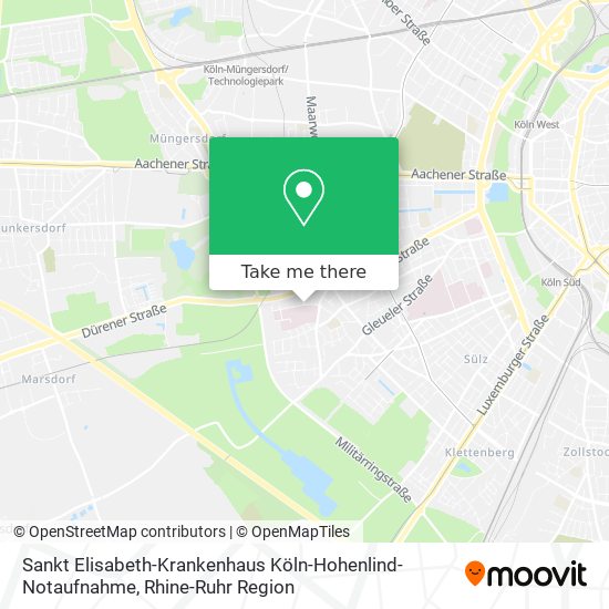 Карта Sankt Elisabeth-Krankenhaus Köln-Hohenlind-Notaufnahme