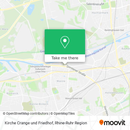 Kirche Crange und Friedhof map