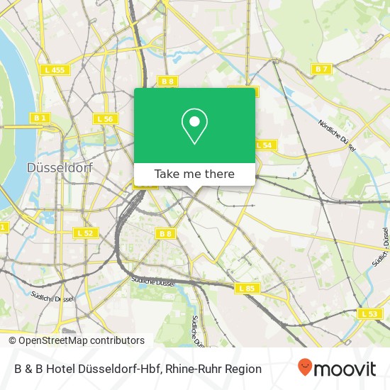 B & B Hotel Düsseldorf-Hbf map