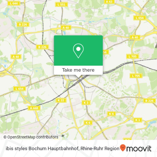 ibis styles Bochum Hauptbahnhof map