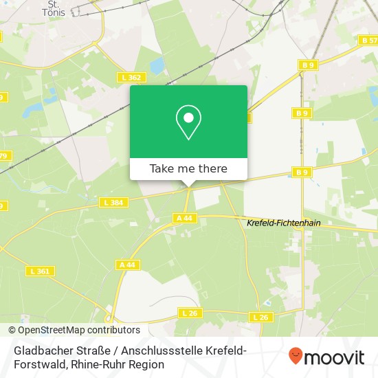 Gladbacher Straße / Anschlussstelle Krefeld-Forstwald map