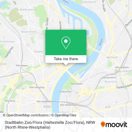 Карта Stadtbahn Zoo / Flora (Haltestelle Zoo / Flora)