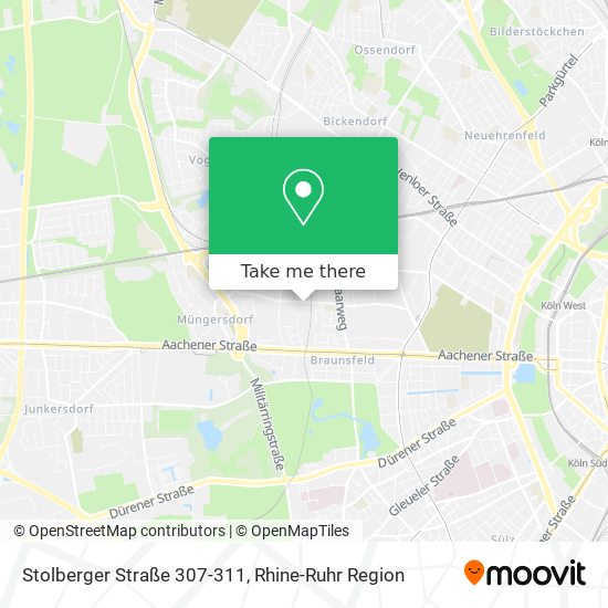 Карта Stolberger Straße 307-311