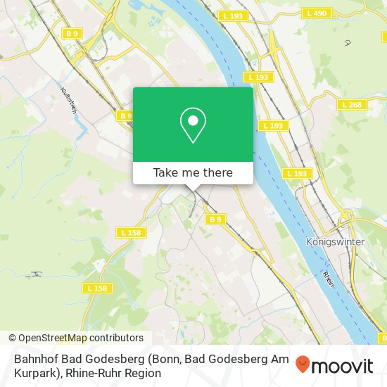 Bahnhof Bad Godesberg (Bonn, Bad Godesberg Am Kurpark) map