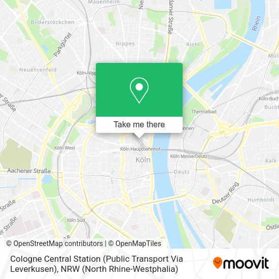Карта Cologne Central Station (Public Transport Via Leverkusen)