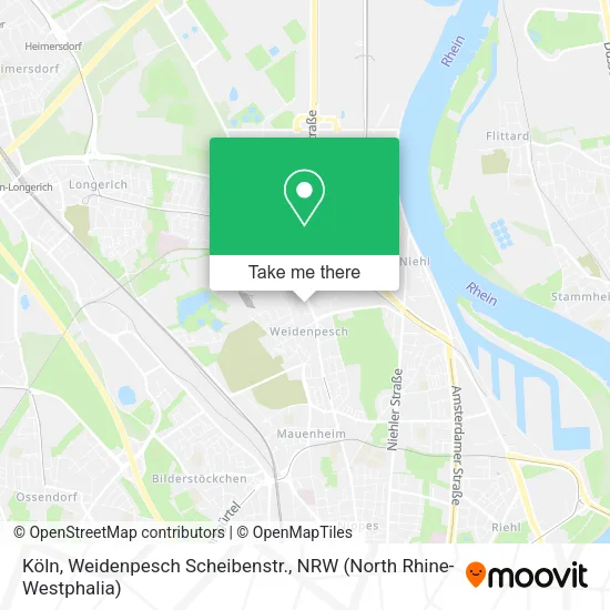 Карта Köln, Weidenpesch Scheibenstr.