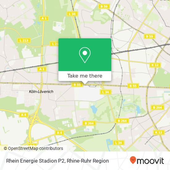 Rhein Energie Stadion P2 map