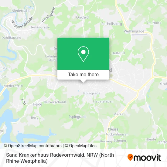 Карта Sana Krankenhaus Radevormwald