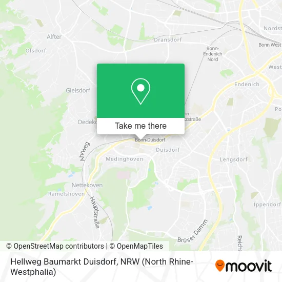 Карта Hellweg Baumarkt Duisdorf