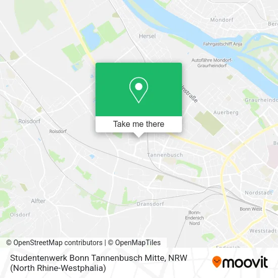 Карта Studentenwerk Bonn Tannenbusch Mitte