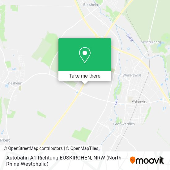 Карта Autobahn A1 Richtung EUSKIRCHEN