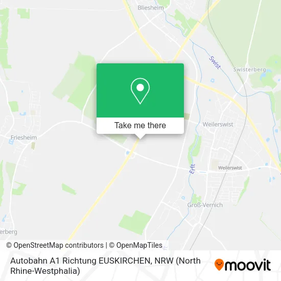 Карта Autobahn A1 Richtung EUSKIRCHEN