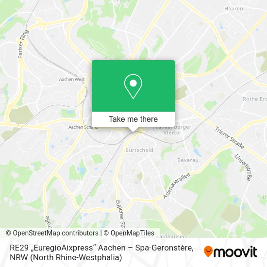 RE29 „EuregioAixpress“ Aachen – Spa-Geronstère map