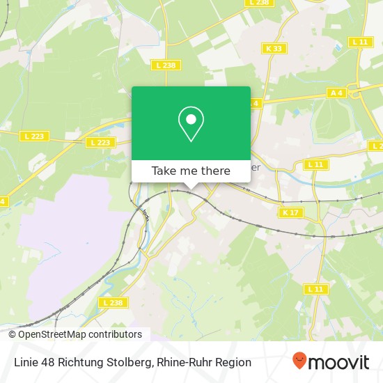 Карта Linie 48 Richtung Stolberg