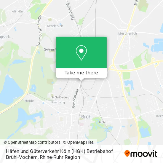 Карта Häfen und Güterverkehr Köln (HGK) Betriebshof Brühl-Vochem