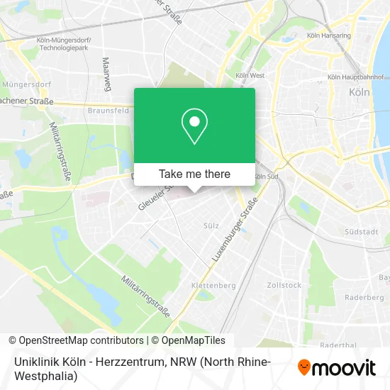 Карта Uniklinik Köln - Herzzentrum