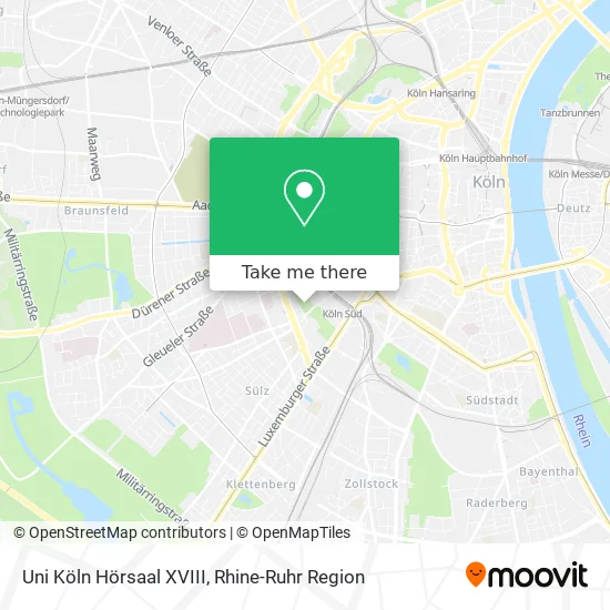 Карта Uni Köln Hörsaal XVIII