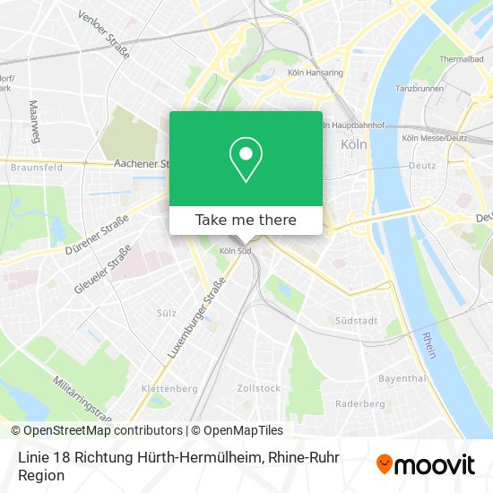 Linie 18 Richtung Hürth-Hermülheim map