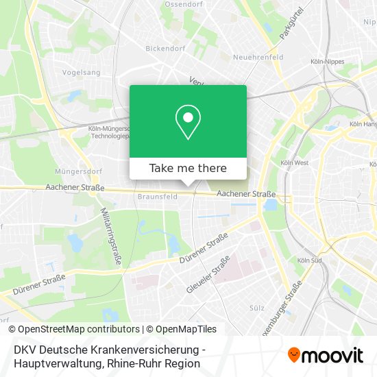 DKV Deutsche Krankenversicherung - Hauptverwaltung map