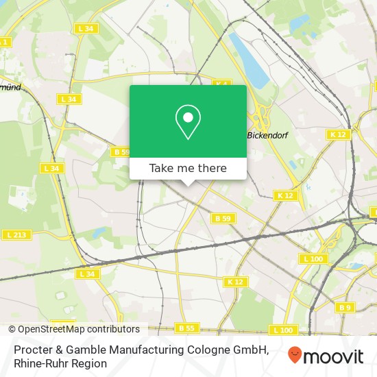 Procter & Gamble Manufacturing Cologne GmbH map