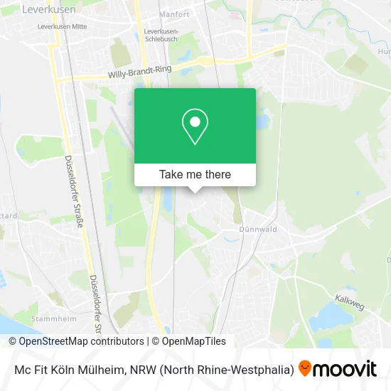 Карта Mc Fit Köln Mülheim