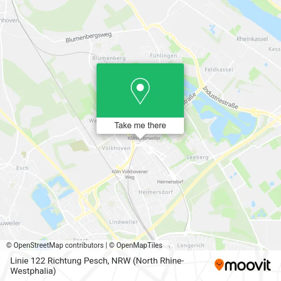 Карта Linie 122 Richtung Pesch