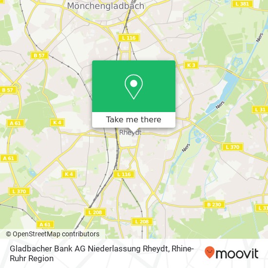 Карта Gladbacher Bank AG Niederlassung Rheydt