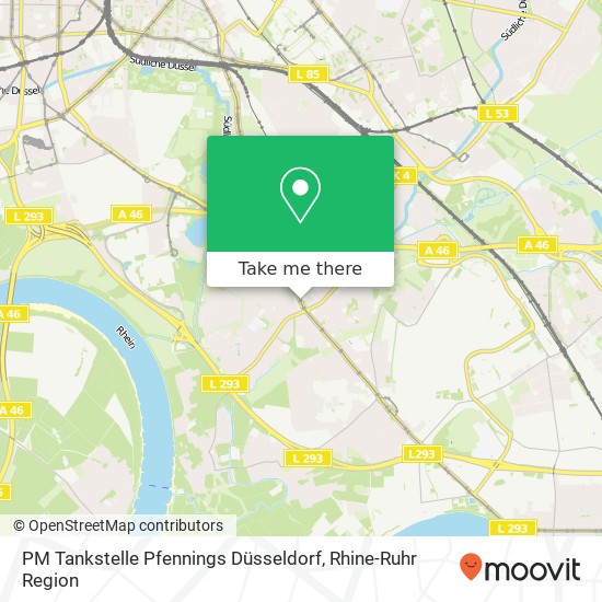 PM Tankstelle Pfennings Düsseldorf map