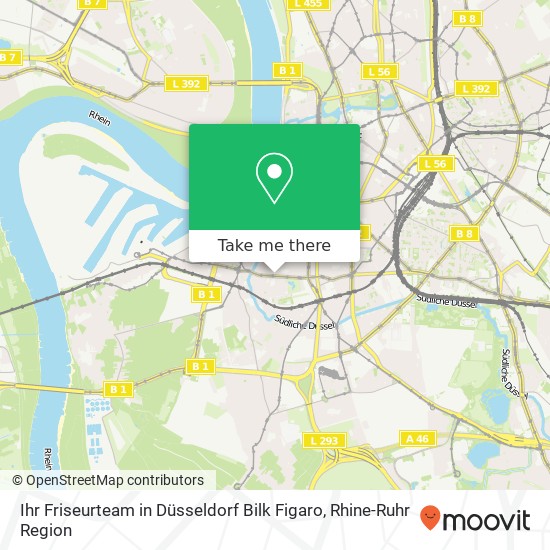 Ihr Friseurteam in Düsseldorf Bilk Figaro map