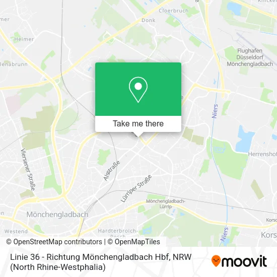 Linie 36 - Richtung Mönchengladbach Hbf map