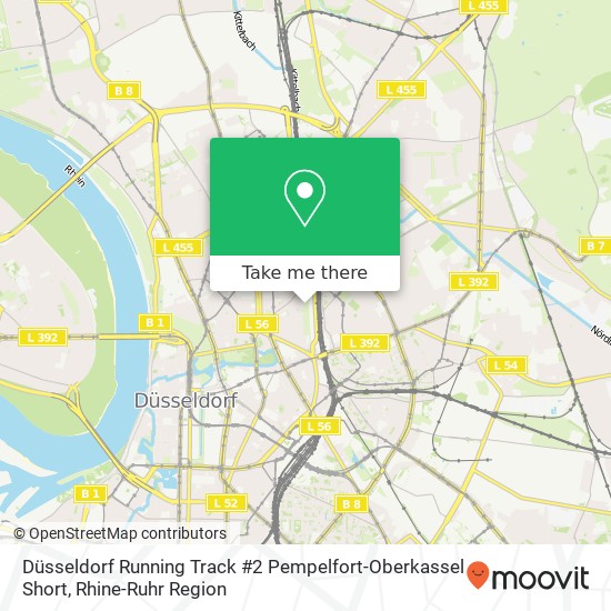 Düsseldorf Running Track #2 Pempelfort-Oberkassel Short map