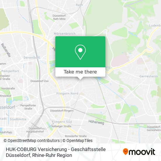Карта HUK-COBURG Versicherung - Geschäftsstelle Düsseldorf