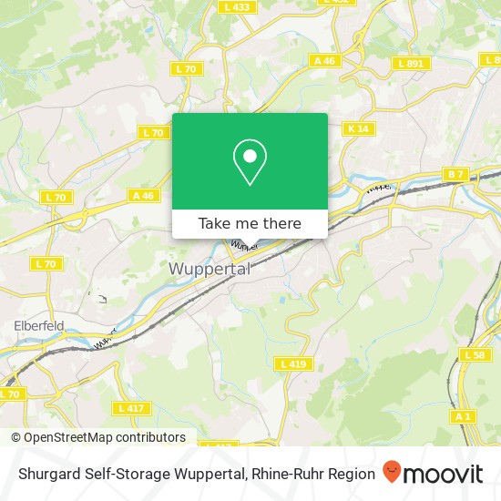 Карта Shurgard Self-Storage Wuppertal