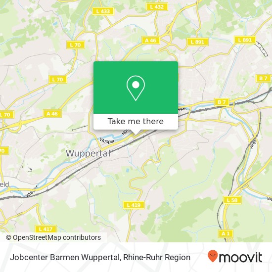 Jobcenter Barmen Wuppertal map