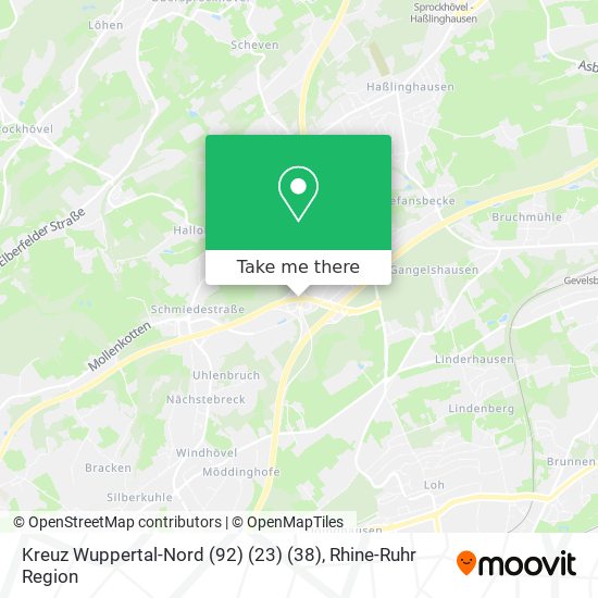 Карта Kreuz Wuppertal-Nord (92) (23) (38)