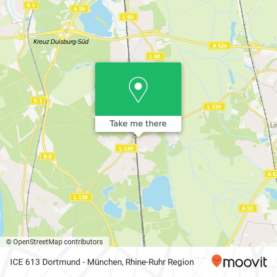 ICE 613 Dortmund - München map