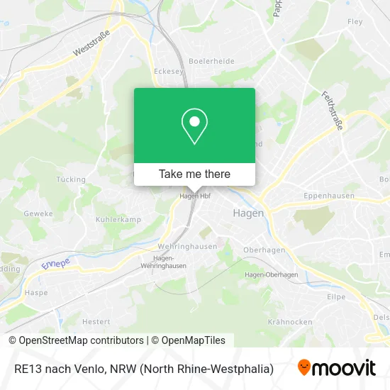 Карта RE13 nach Venlo