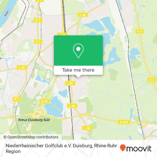 Карта Niederrheinischer Golfclub e.V. Duisburg